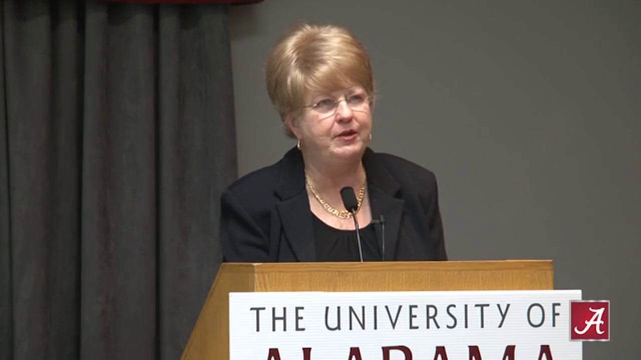 Dr. Judy Bonner delivers the 2014 Spring Faculty/Staff Address