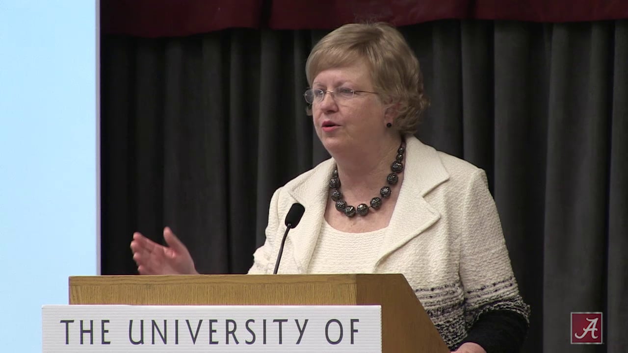Dr. Judy Bonner delivers the 2015 Spring Faculty/Staff Address