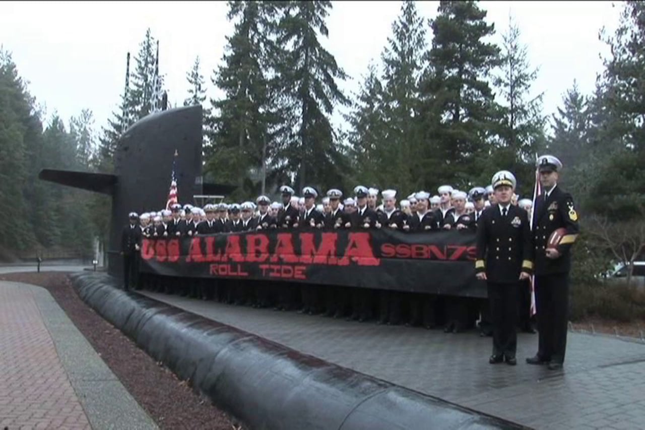 USS Alabama wishes good luck to the Crimson Tide