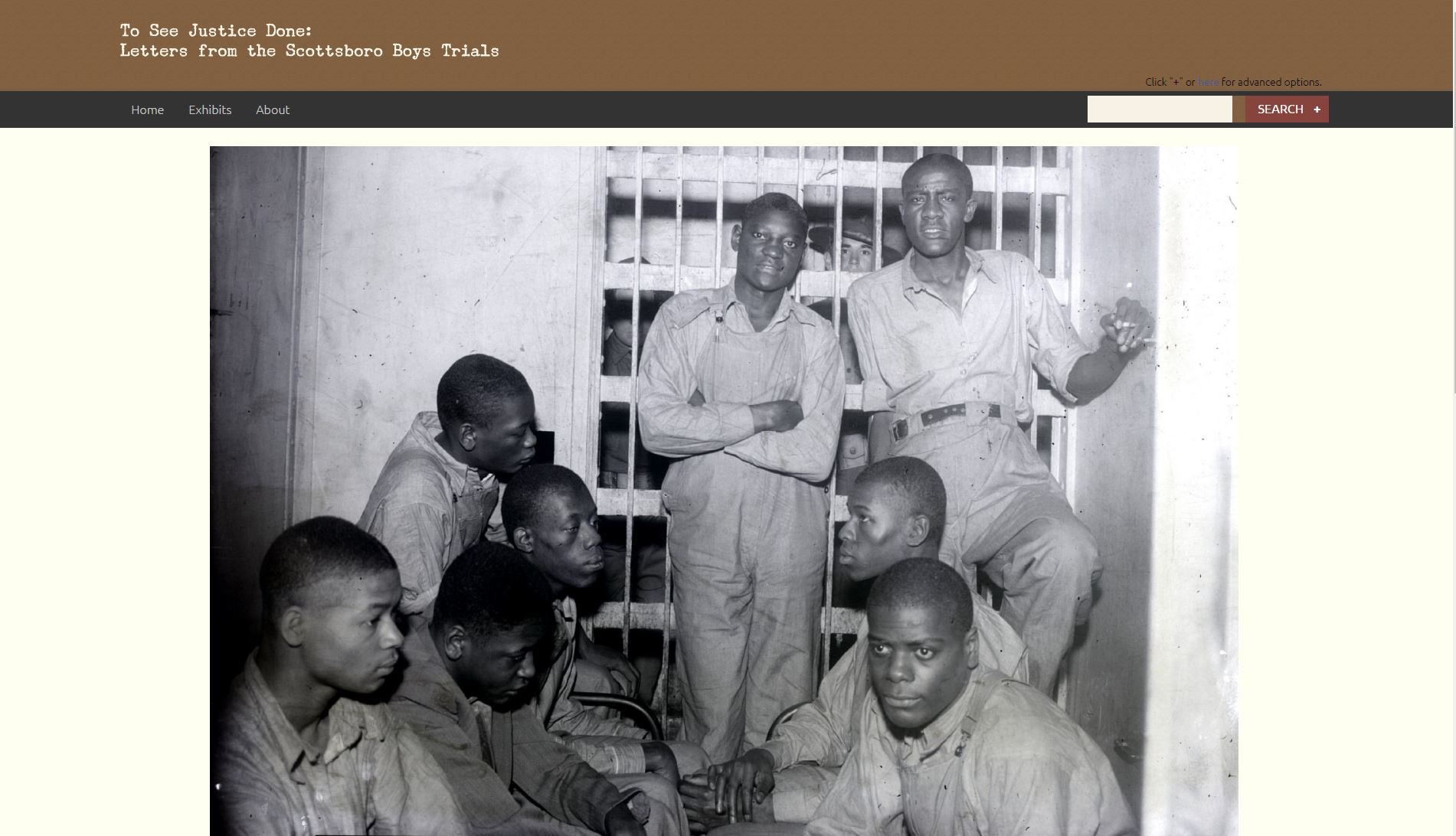 The homepage of the new online database “‘To See Justice Done’: Letters from the Scottsboro Trials.”