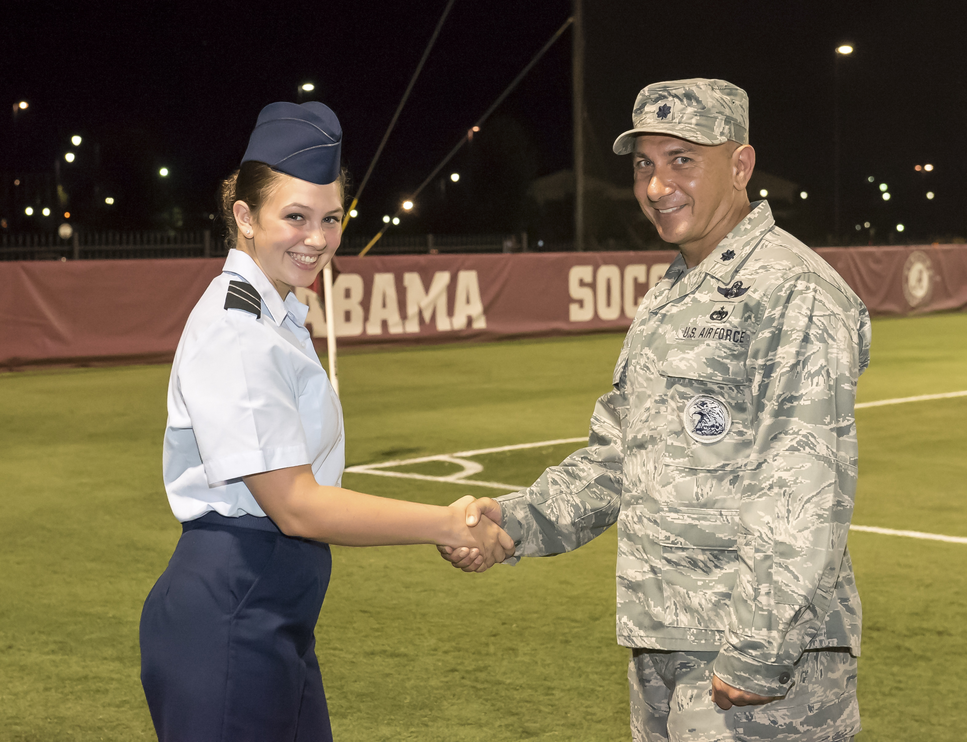 ‘Bama Salute’: AFROTC Swears In New Group of Cadets at Soccer Match
