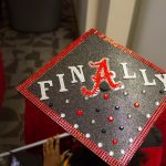 A mortar board with the word "Finally" printed on top.