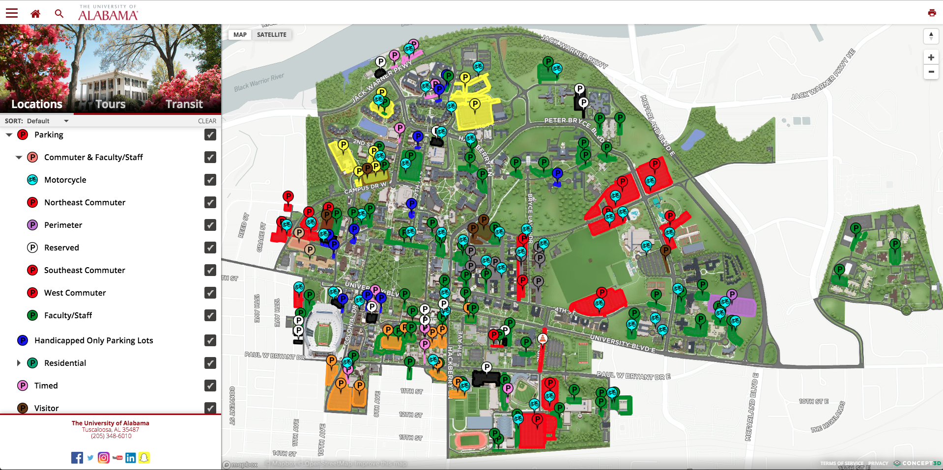 U Of Alabama Campus Map Navigate Campus with Ease with New Interactive Campus Map 