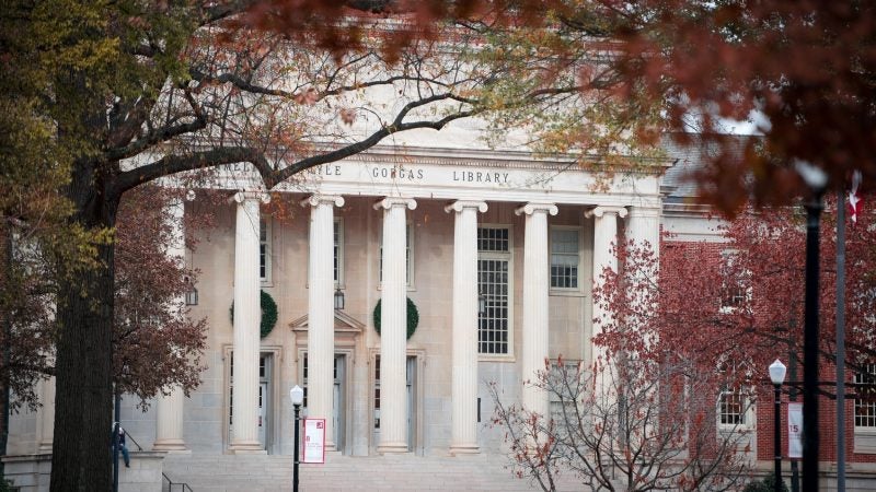 The exterior of Gorgas Library
