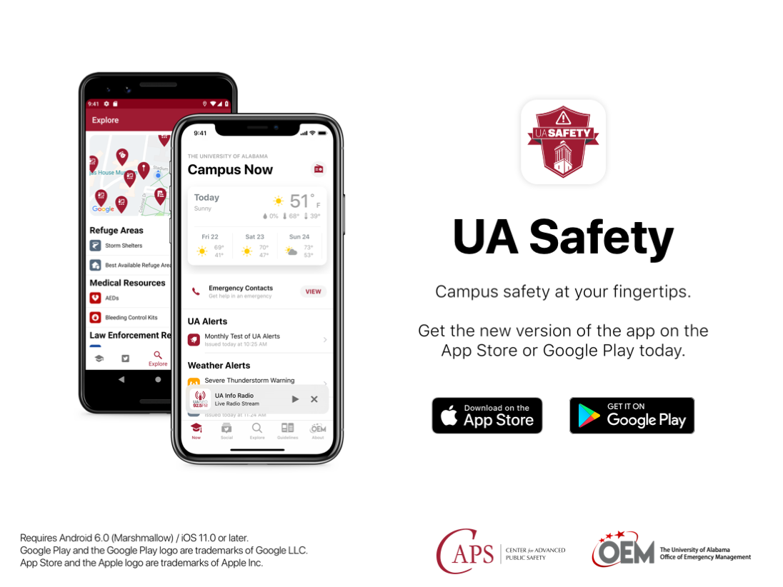 Update Your UA Safety App