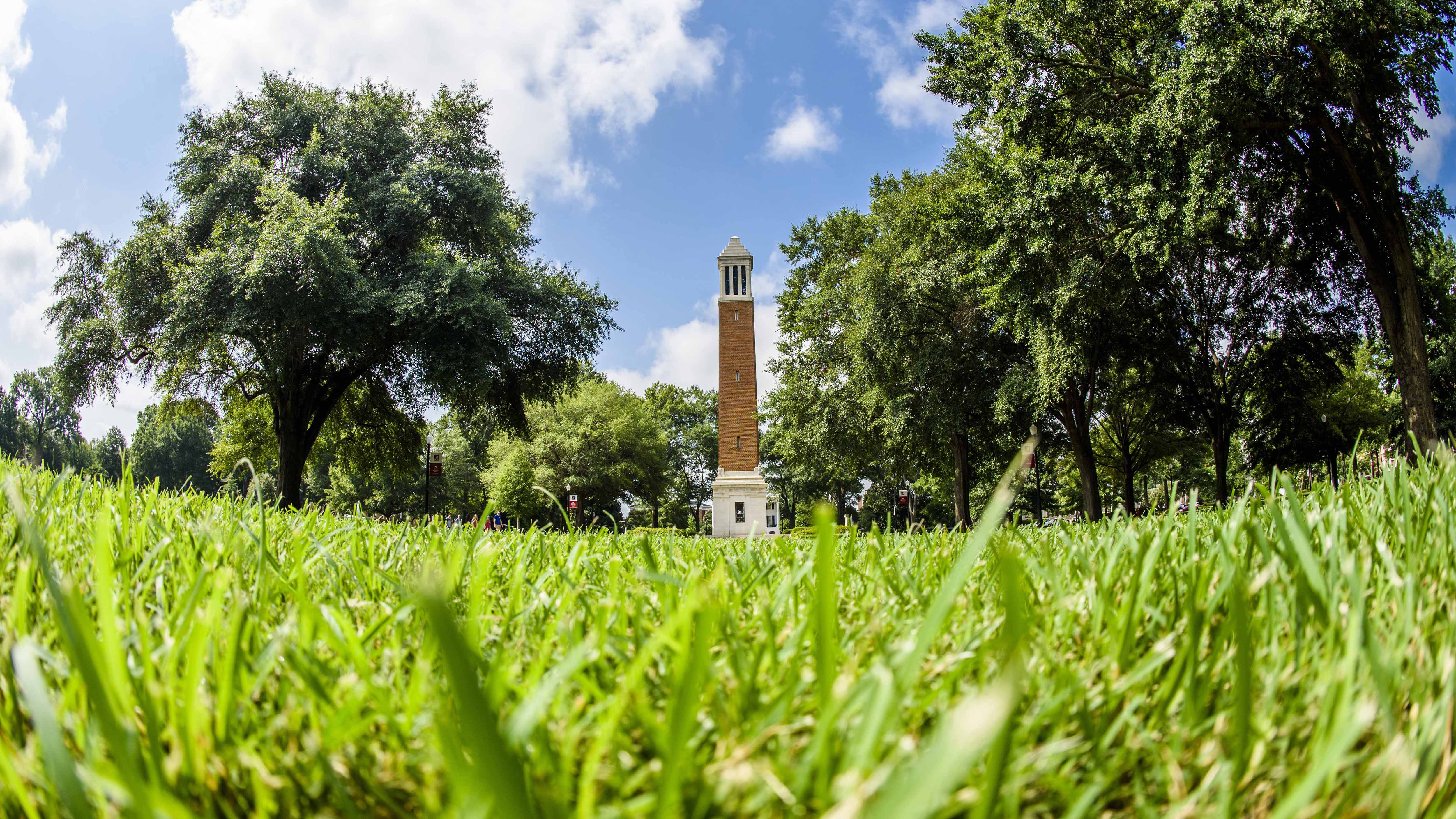 Denny Chimes, perspective is looking up from the ground