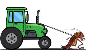 drawing of bug pulling a tractor