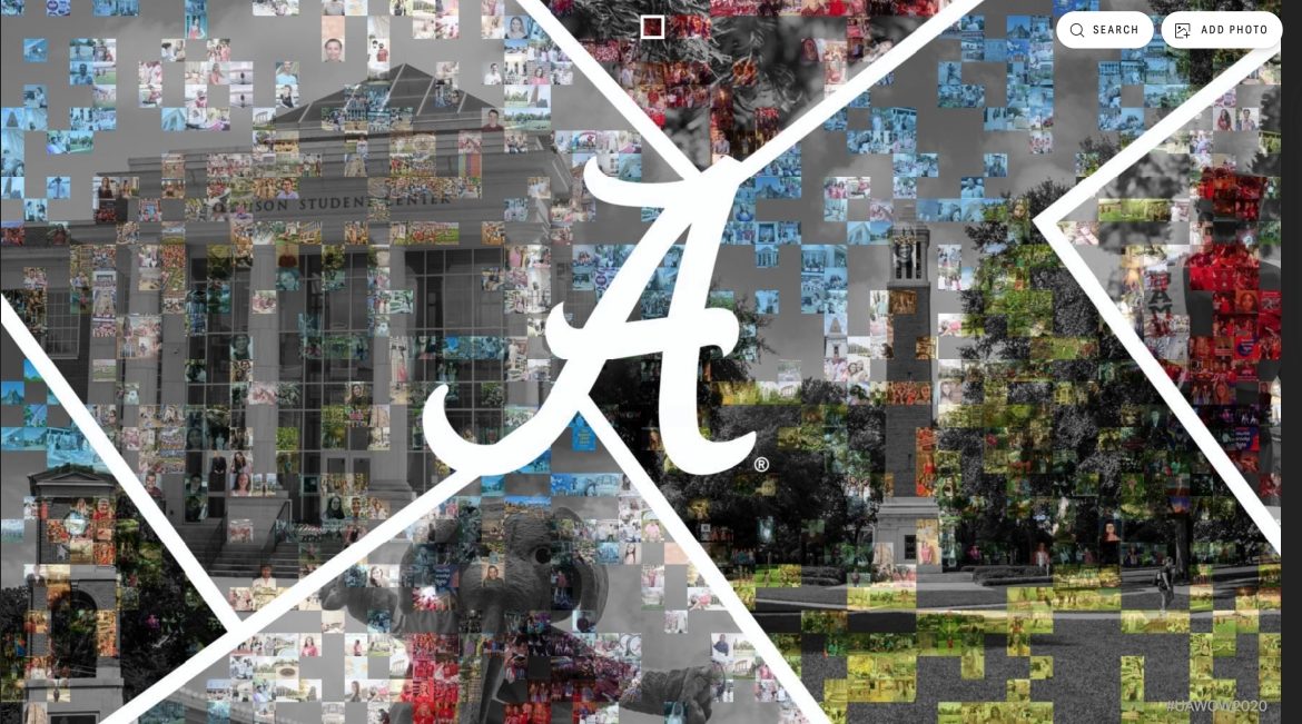 University of Alabama virtual Script A mosaic made of student photos