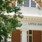 close of up the exterior of little hall