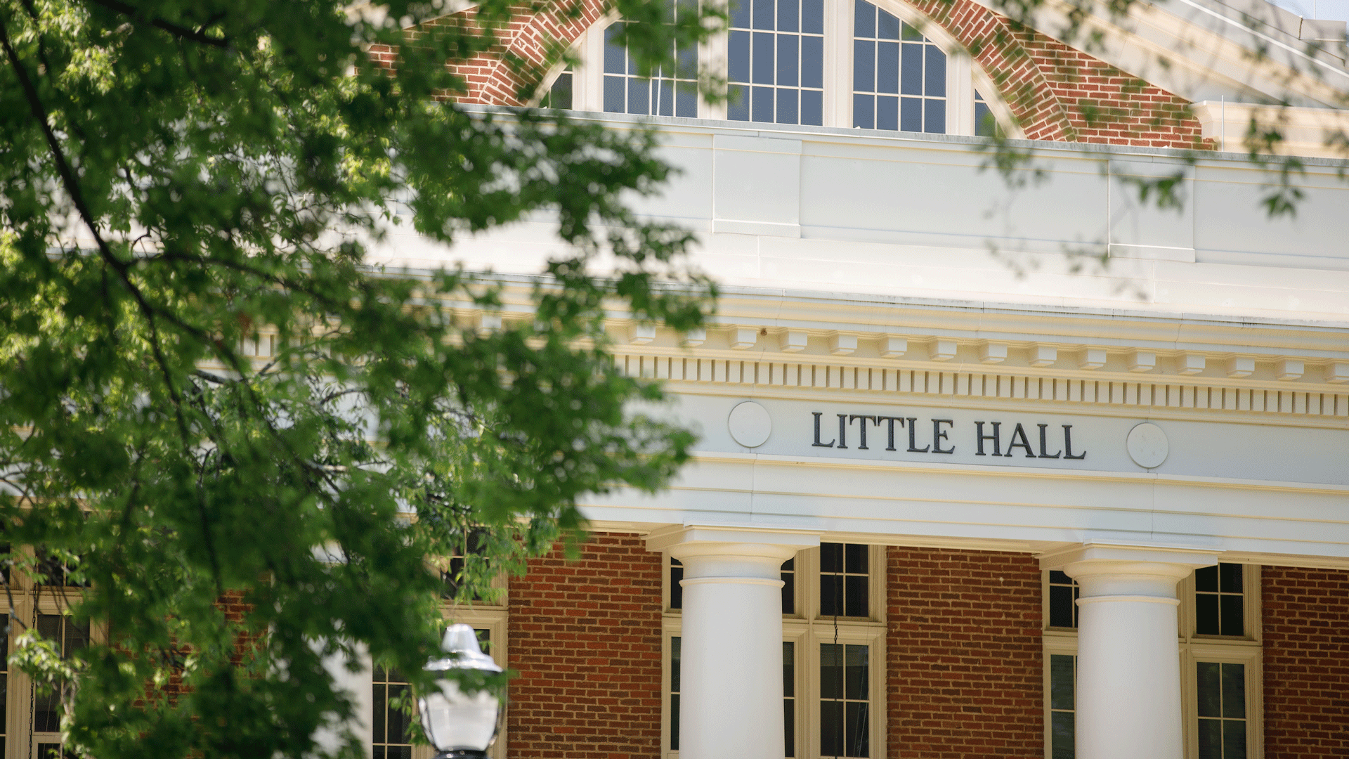 close of up the exterior of little hall