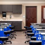 A classroom lab in the athletic training program's new facility