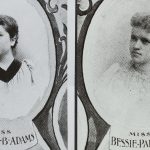 black and white images of the first two female Ua students
