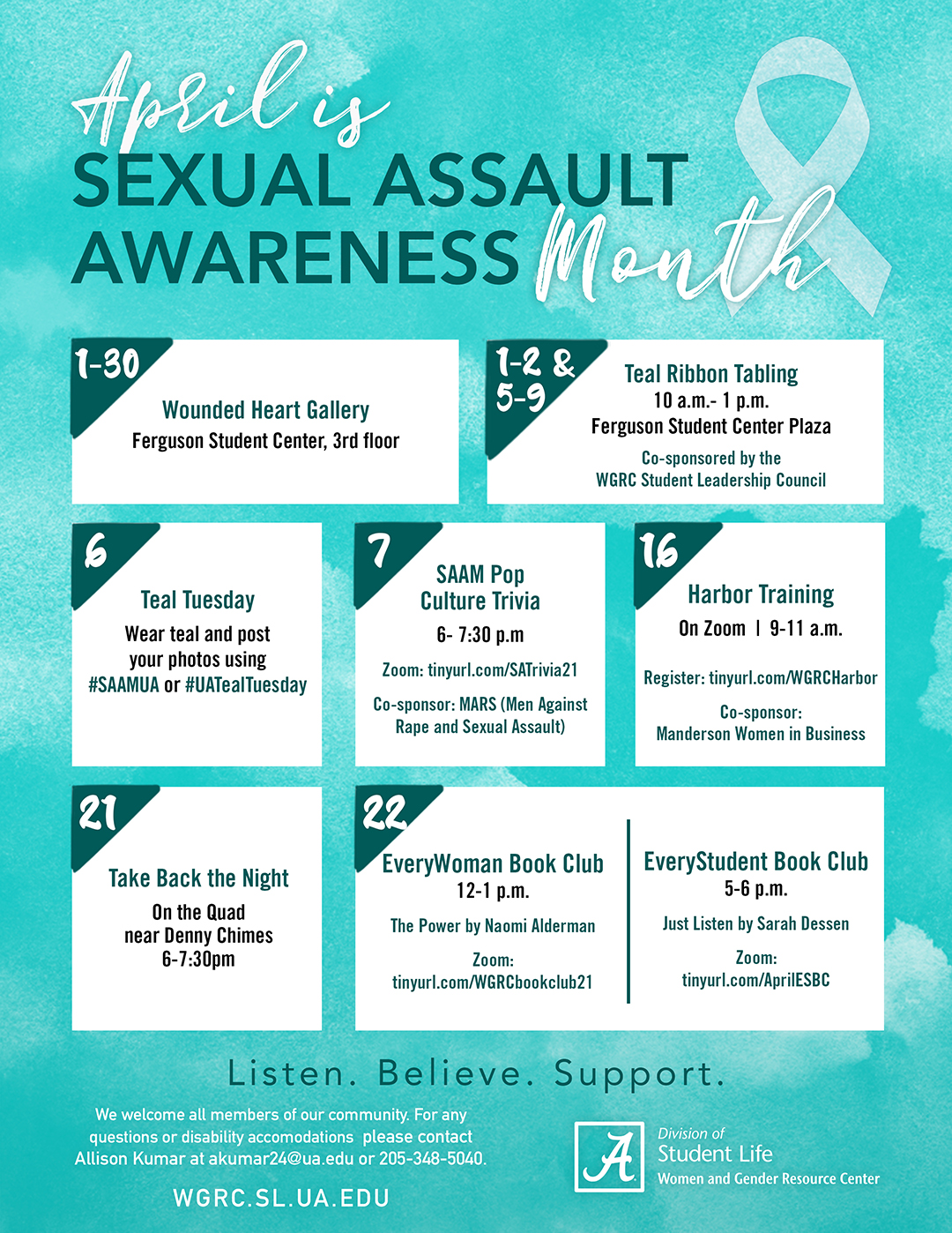 Ua Hosts Events During Sexual Assault Awareness Month – University Of