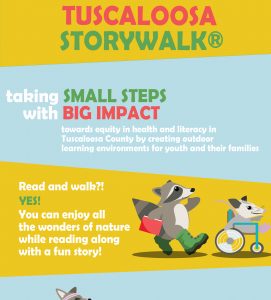The StoryWalk poster with the date and time of the event