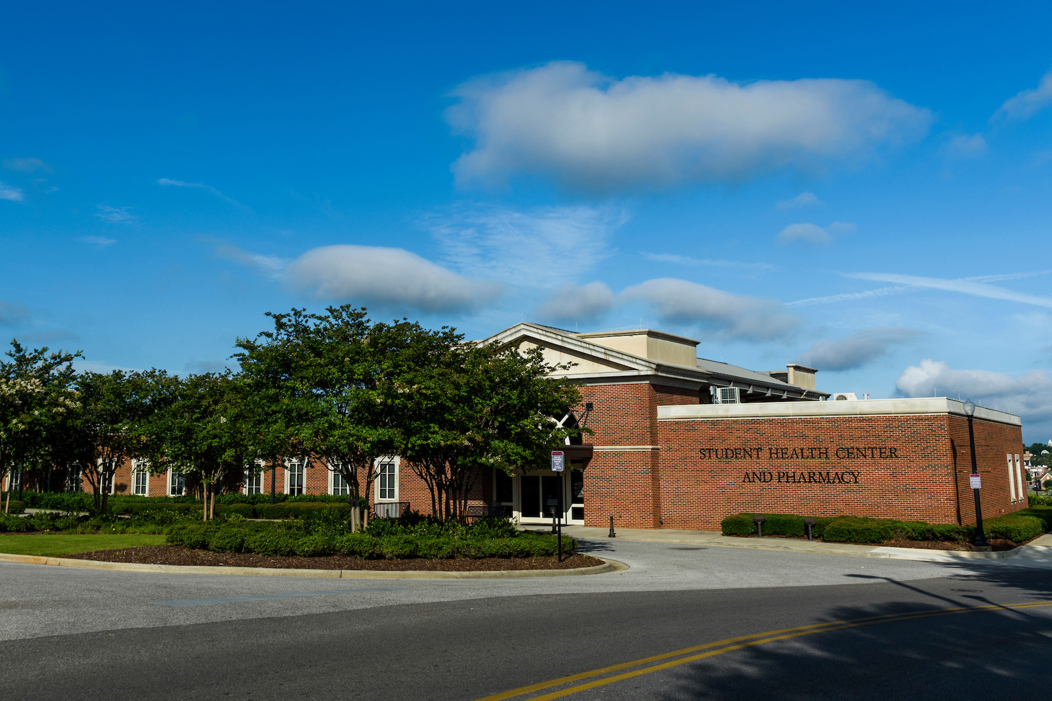 The front exterior of the Student Health Center before renovations start