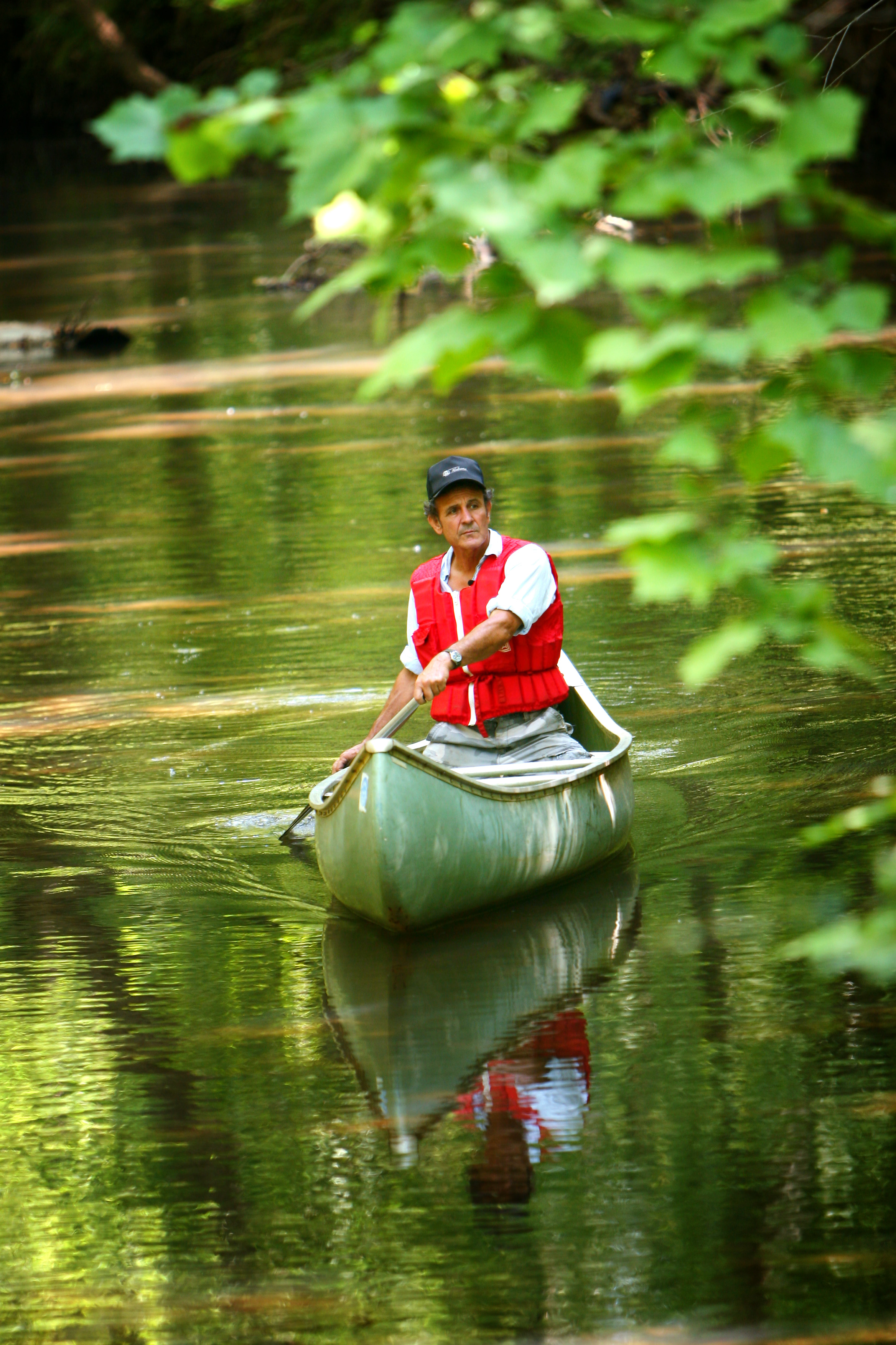 Dr. Doug Phillips in a canoe. 