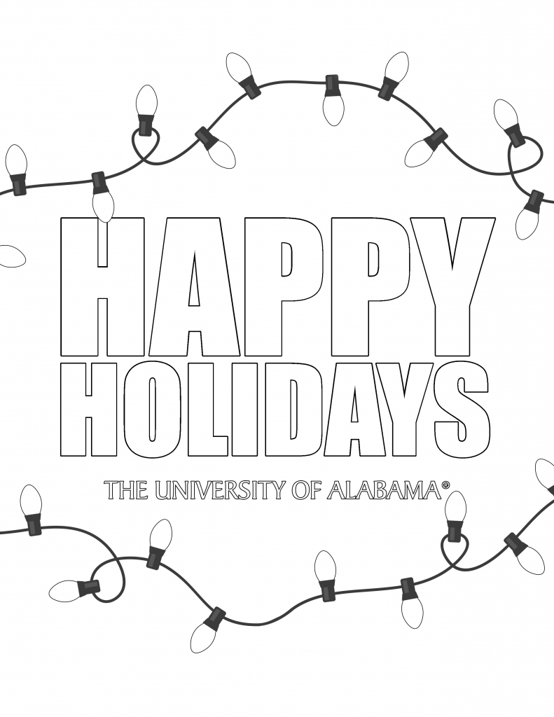 Happy Holidays The University of Alabama coloring page