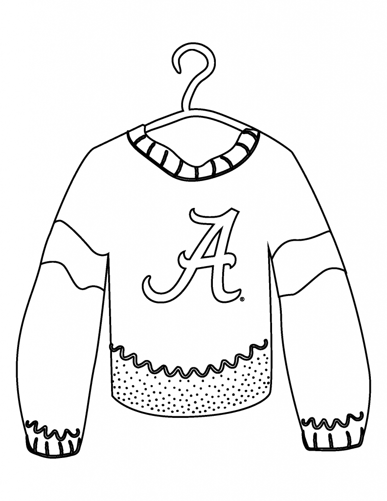 script A sweater coloring page