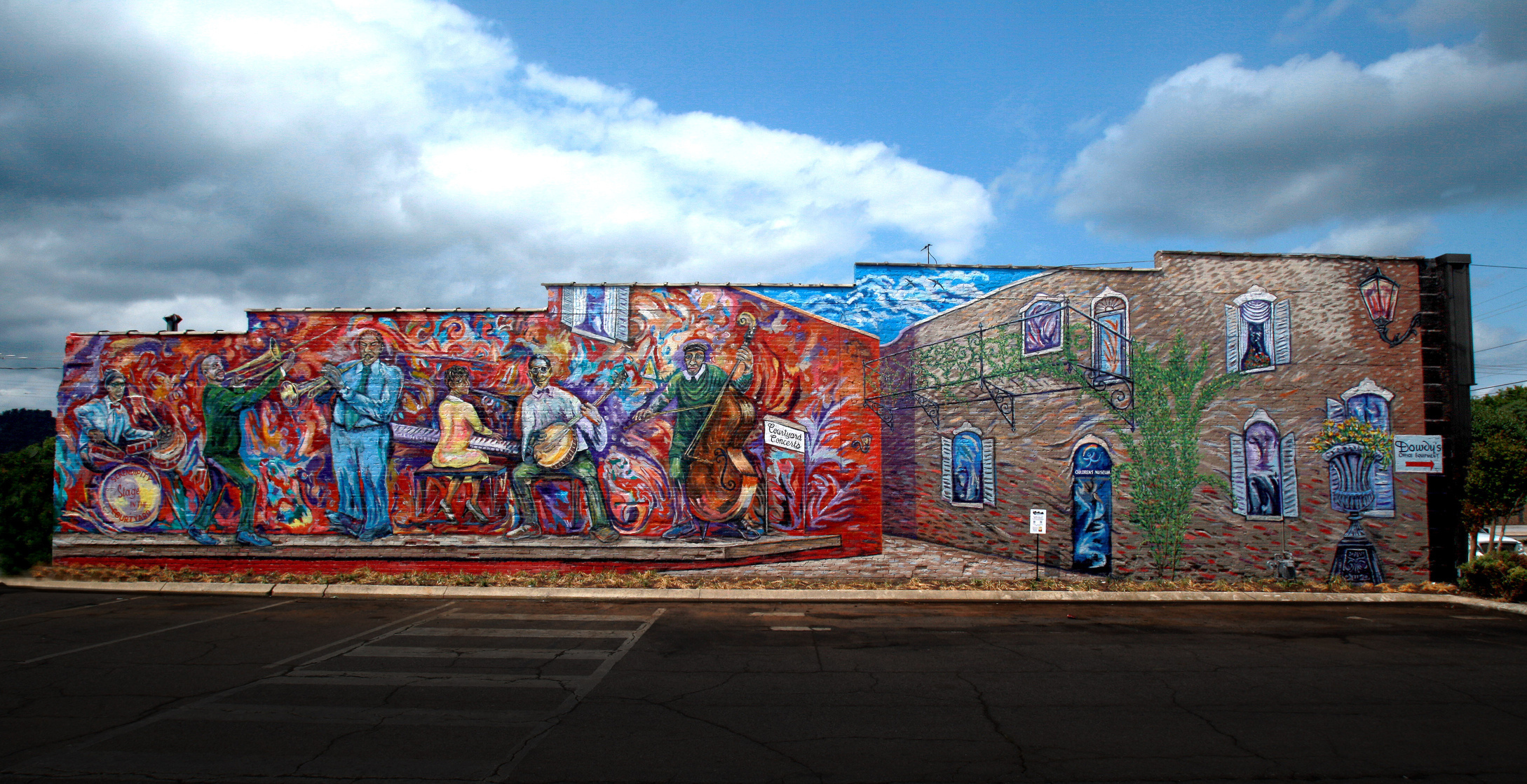 Wall mural called The Serendipity Club, Etowah County by Joseph Giri in 2012
