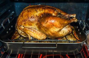 roast turkey in an oven
