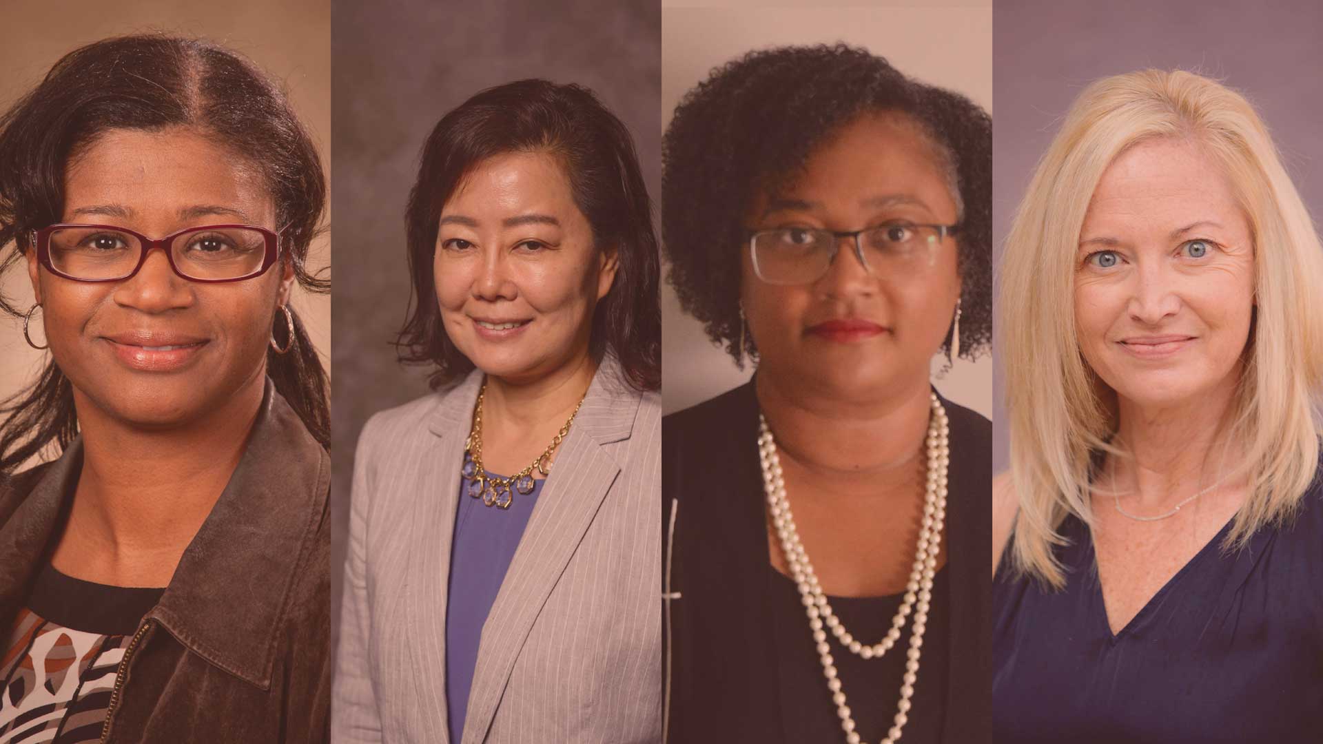 collage of four female faculty members