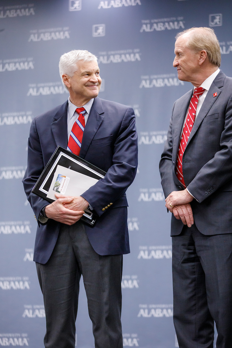 Dr. Donald Keith and UA President Stuart R. Bell
