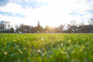 The sun shines over the Quad at The University of Alabama