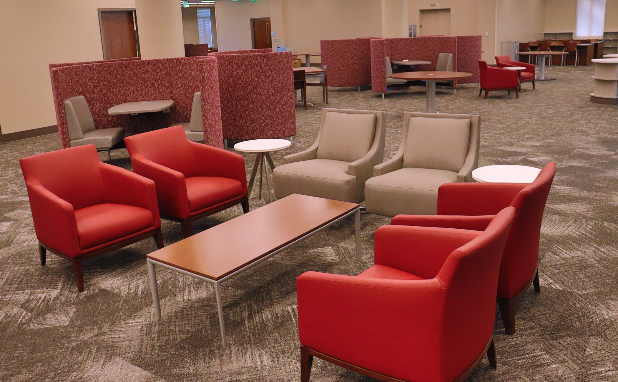 New furniture in the renovated Bruno Business Library