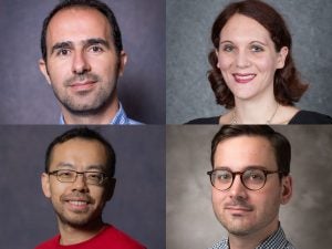 Headshots of four professor in a collage.