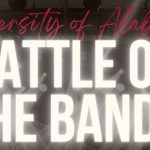 Image of stage lights and the words Battle of the Bands.