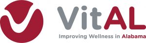 Logo for VitAL with slogan "Improving Wellness in Alabama."