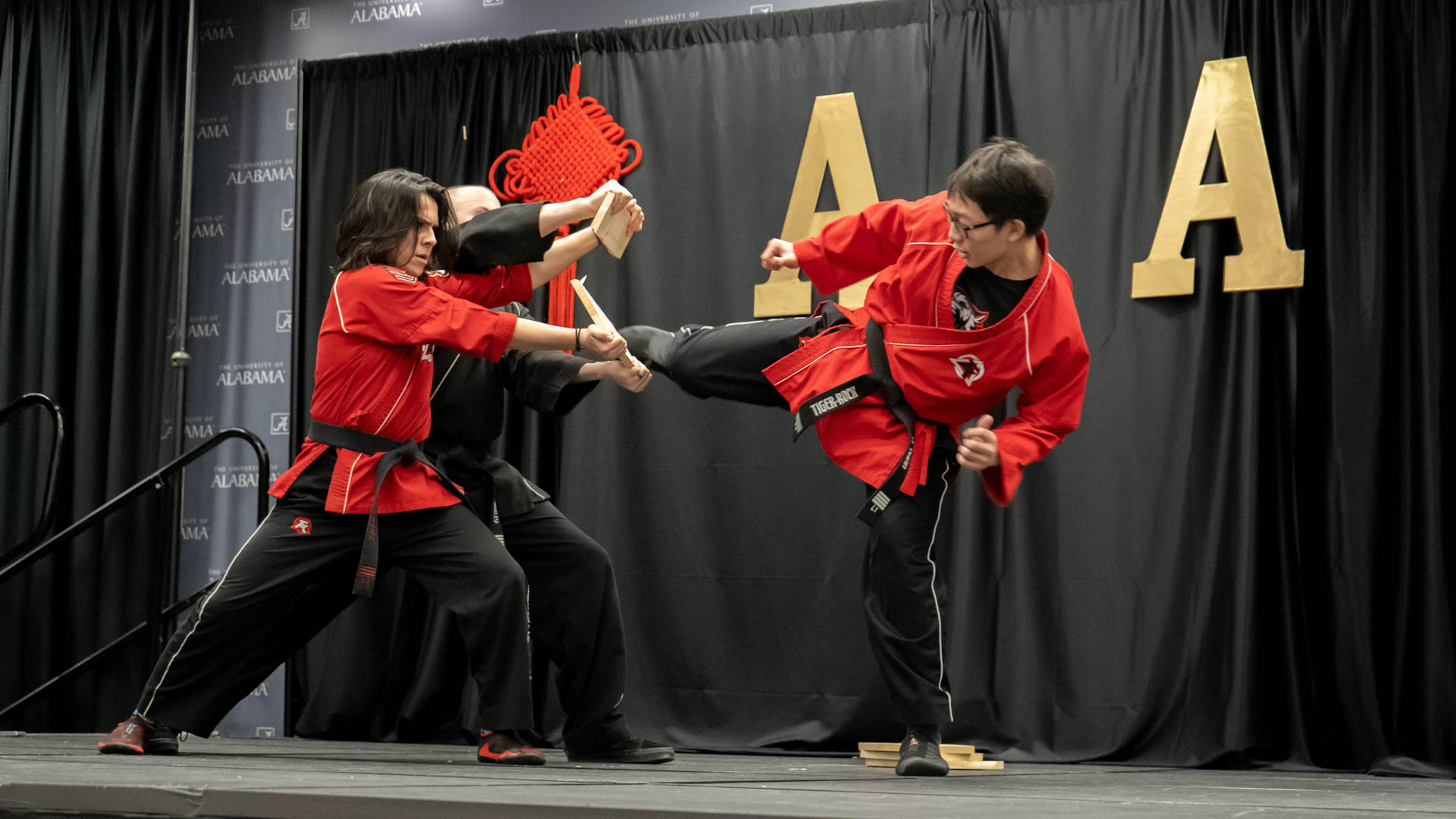 young men perform tae kwon do