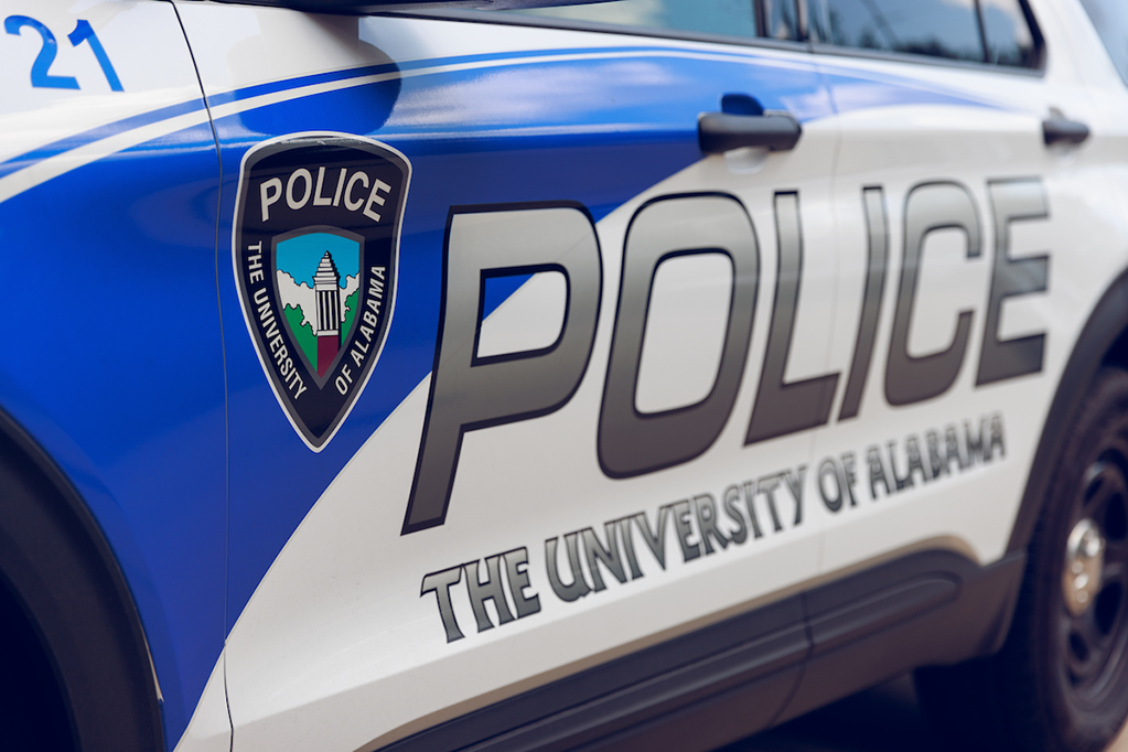 A University of Alabama police vehicle