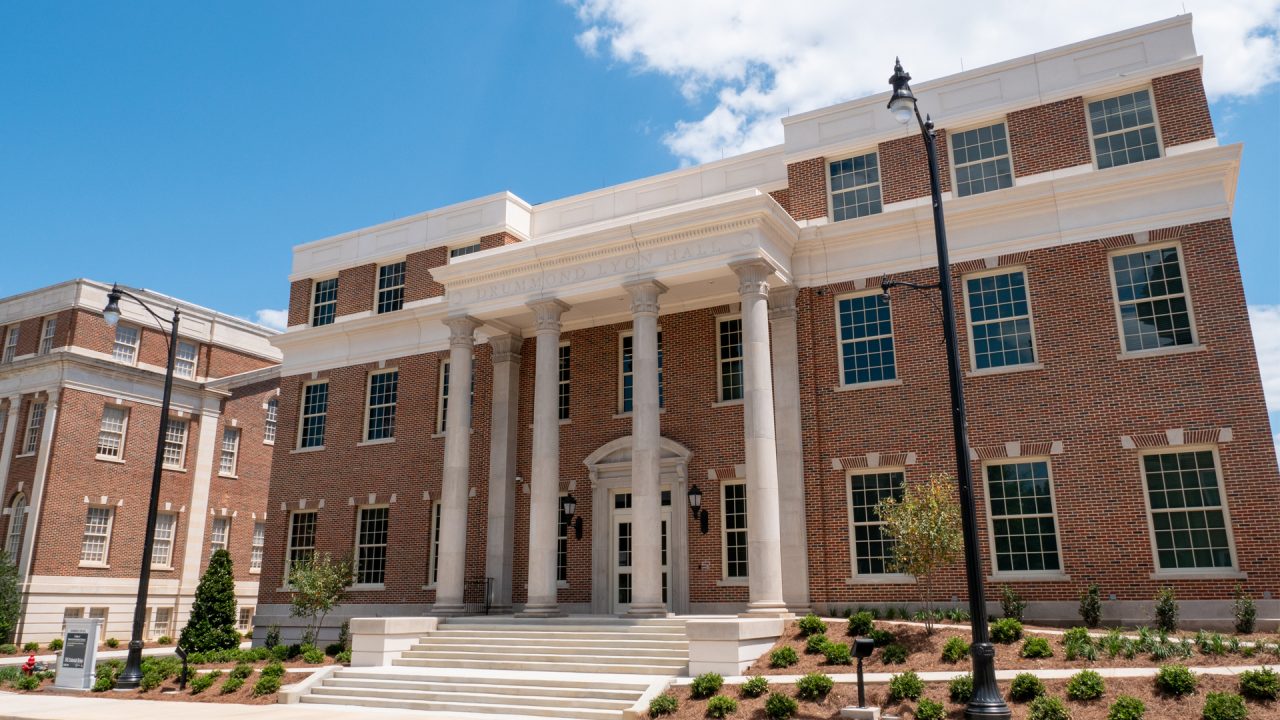 The front exterior of Drummond Lyon Hall