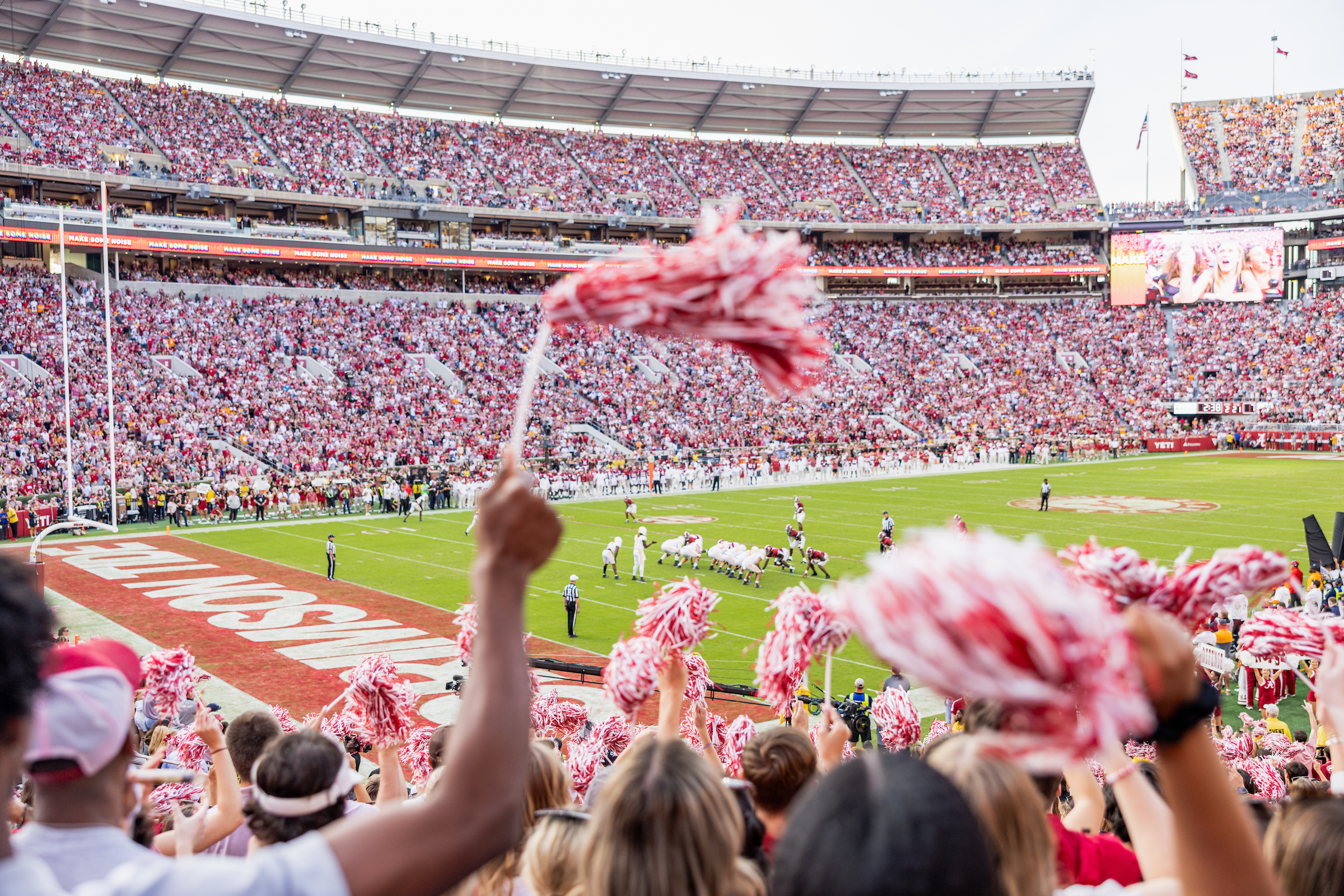 the view of the field in Bryant-Denny Stadium