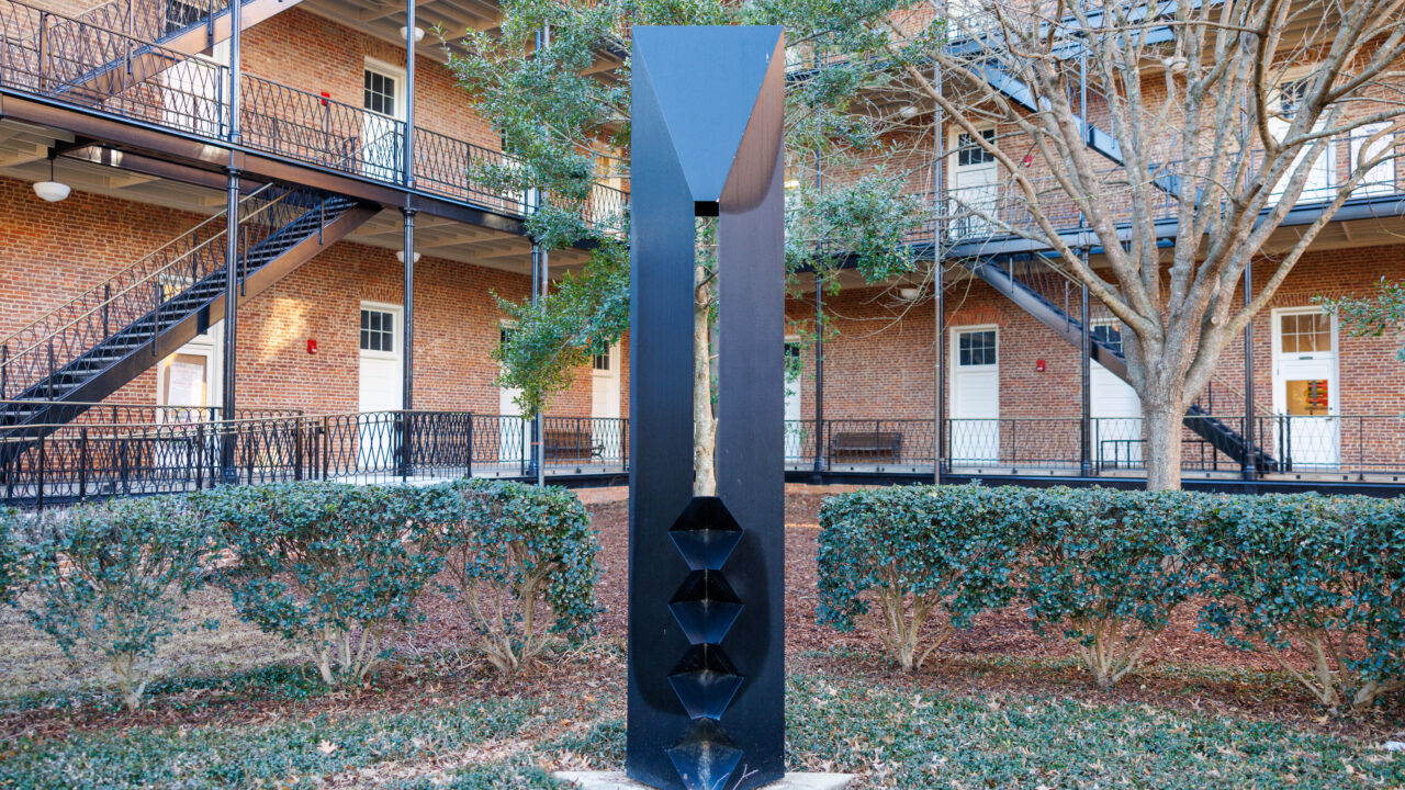 painted steel obelisk