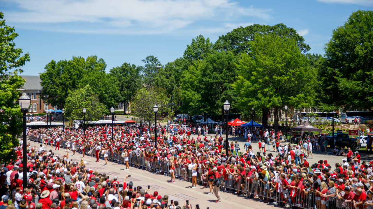 A-Day crowd outside Bryant-Denny stadium