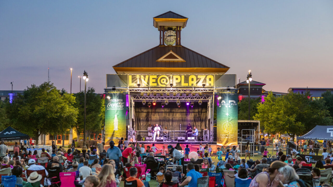 the stage of live at the plaza