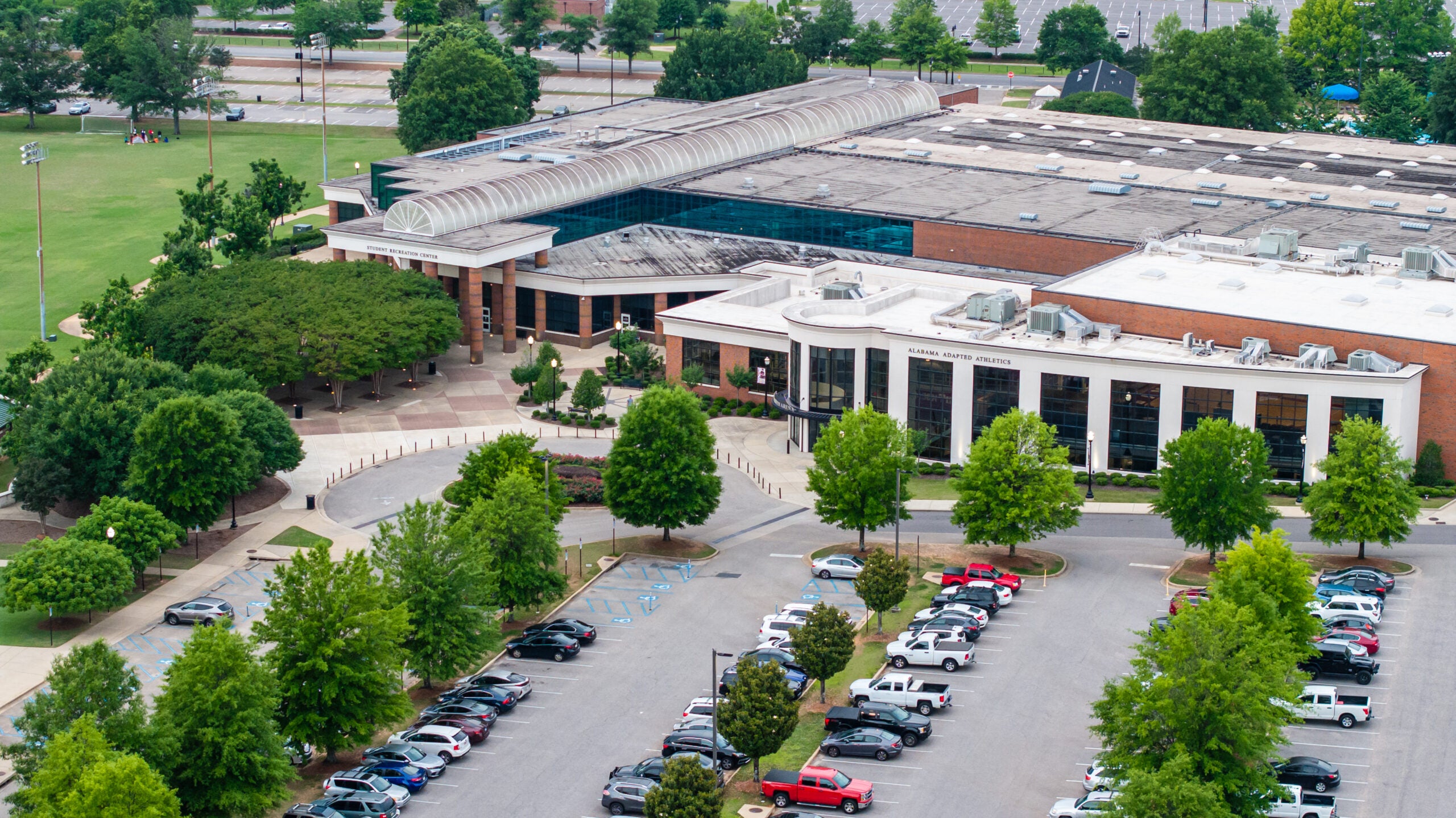 Aerial photograph of Student Recreation Center