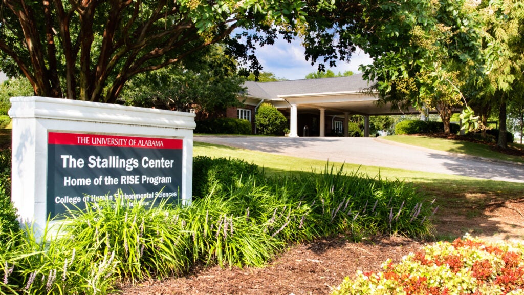 The front exterior of the Stallings Center where the RISE Center is located