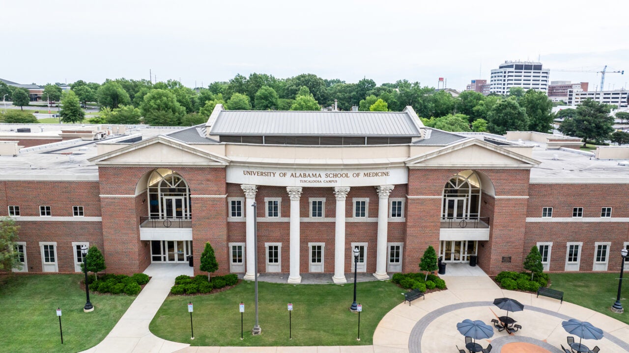 An aerial view of the College of Community Health Sciences building