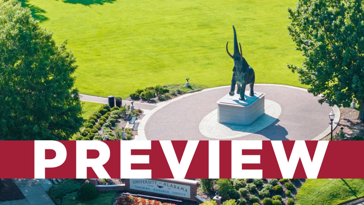 An aerial view of the Tuska statue