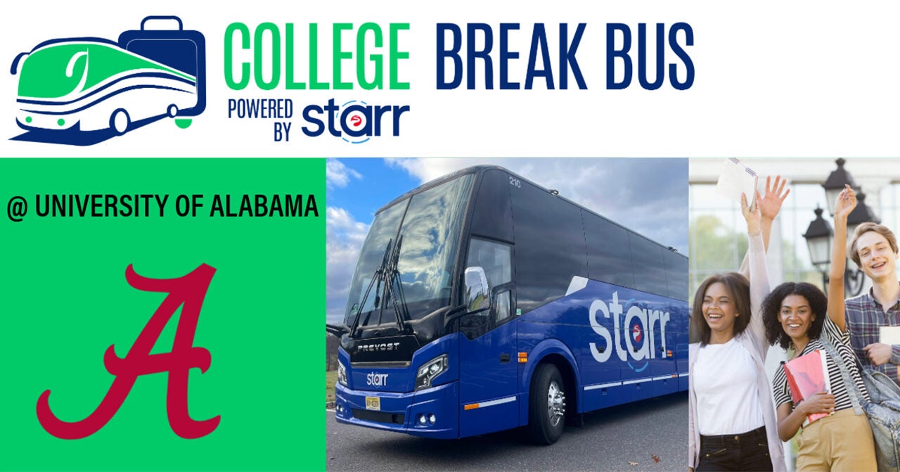 Alabama College Break Bus