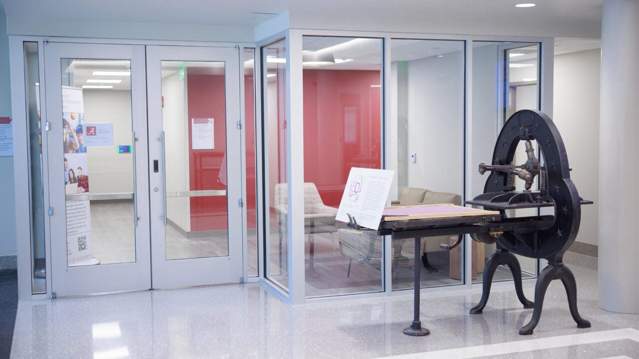 The lobby of McLure Library