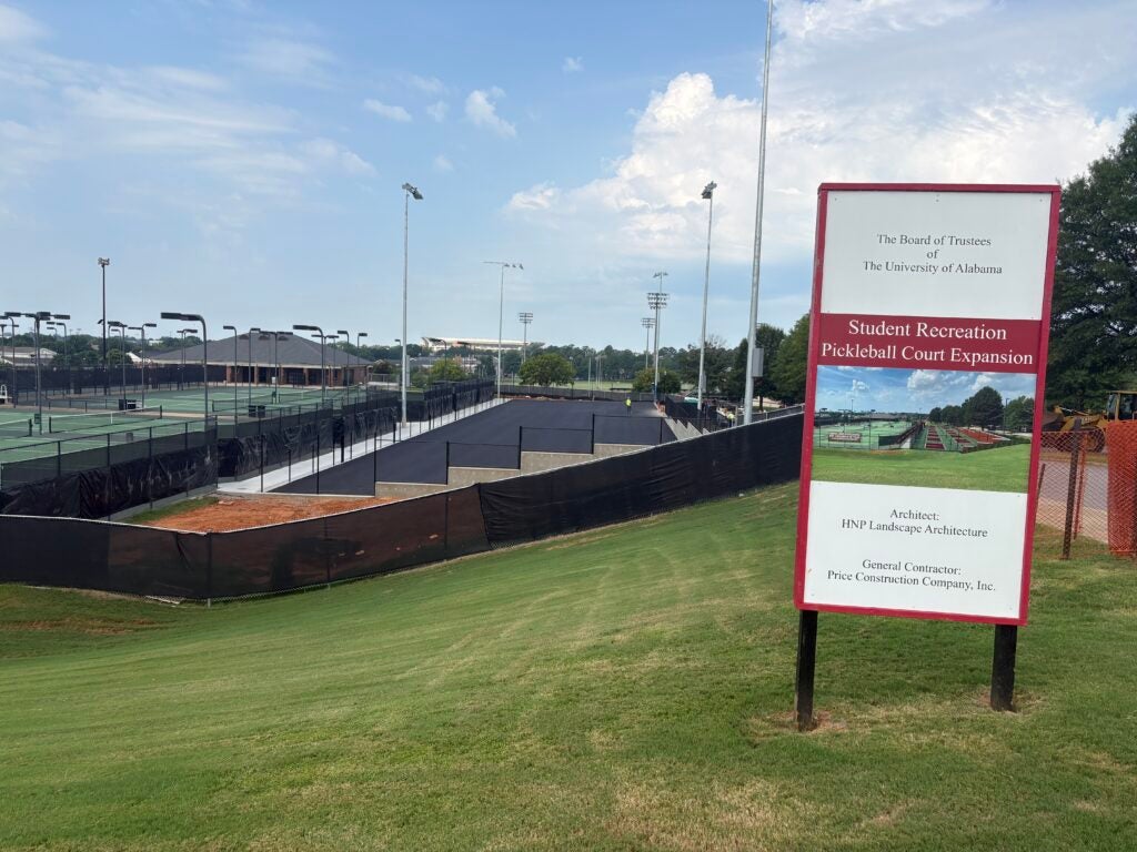 The pickleball court expansion under construction