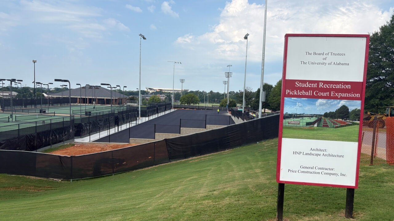The pickleball court expansion under construction