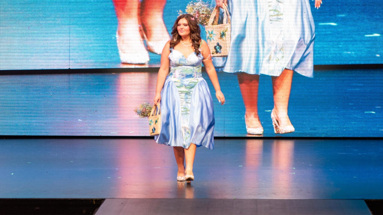 A model wearing a Design by Gaby Aldridge