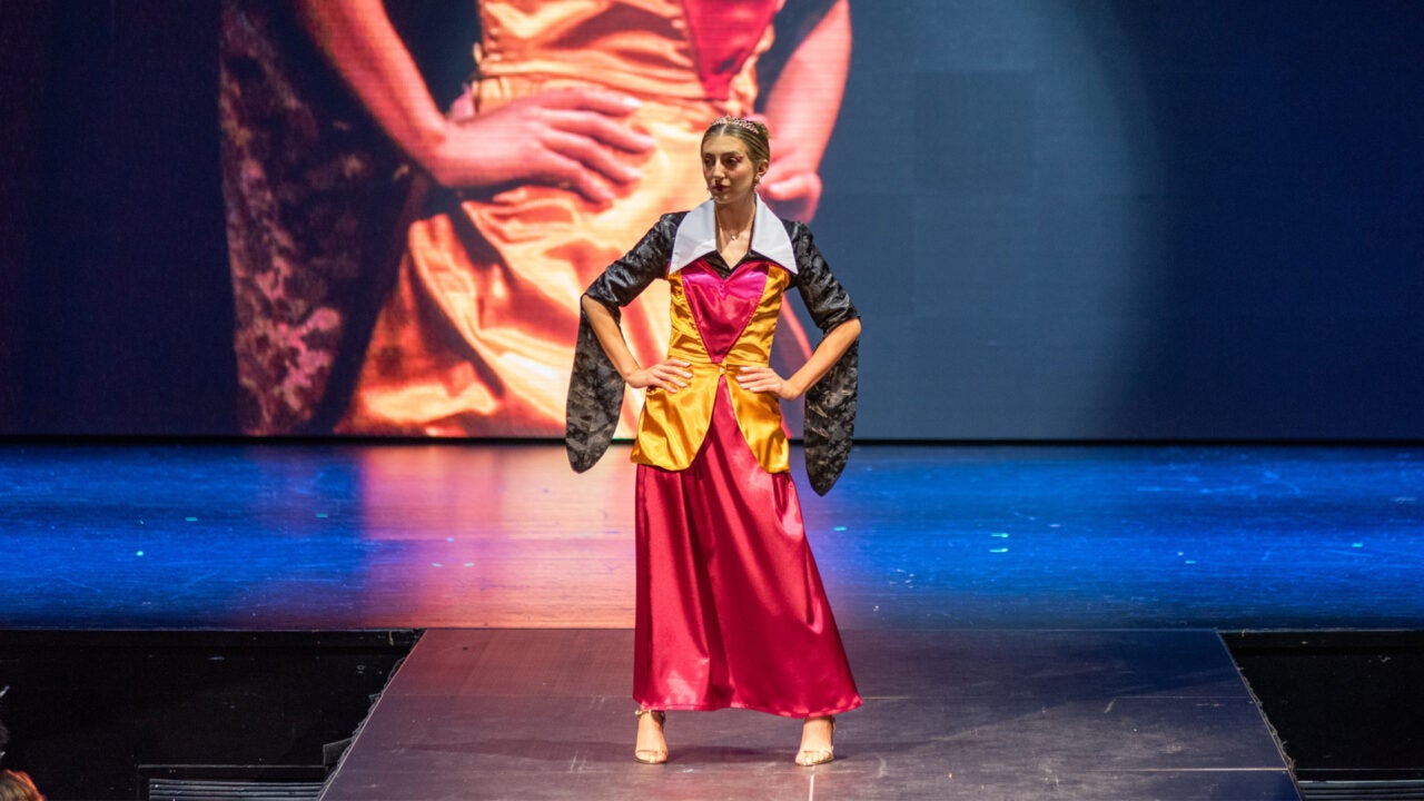 A model wearing a Design by Leah Cho
