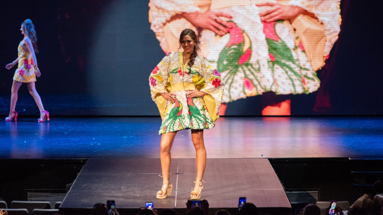 A model wearing a Design by Etta McDaniel