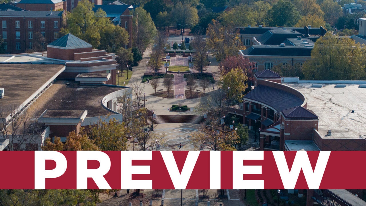 An aerial photo of the Student Center plaza